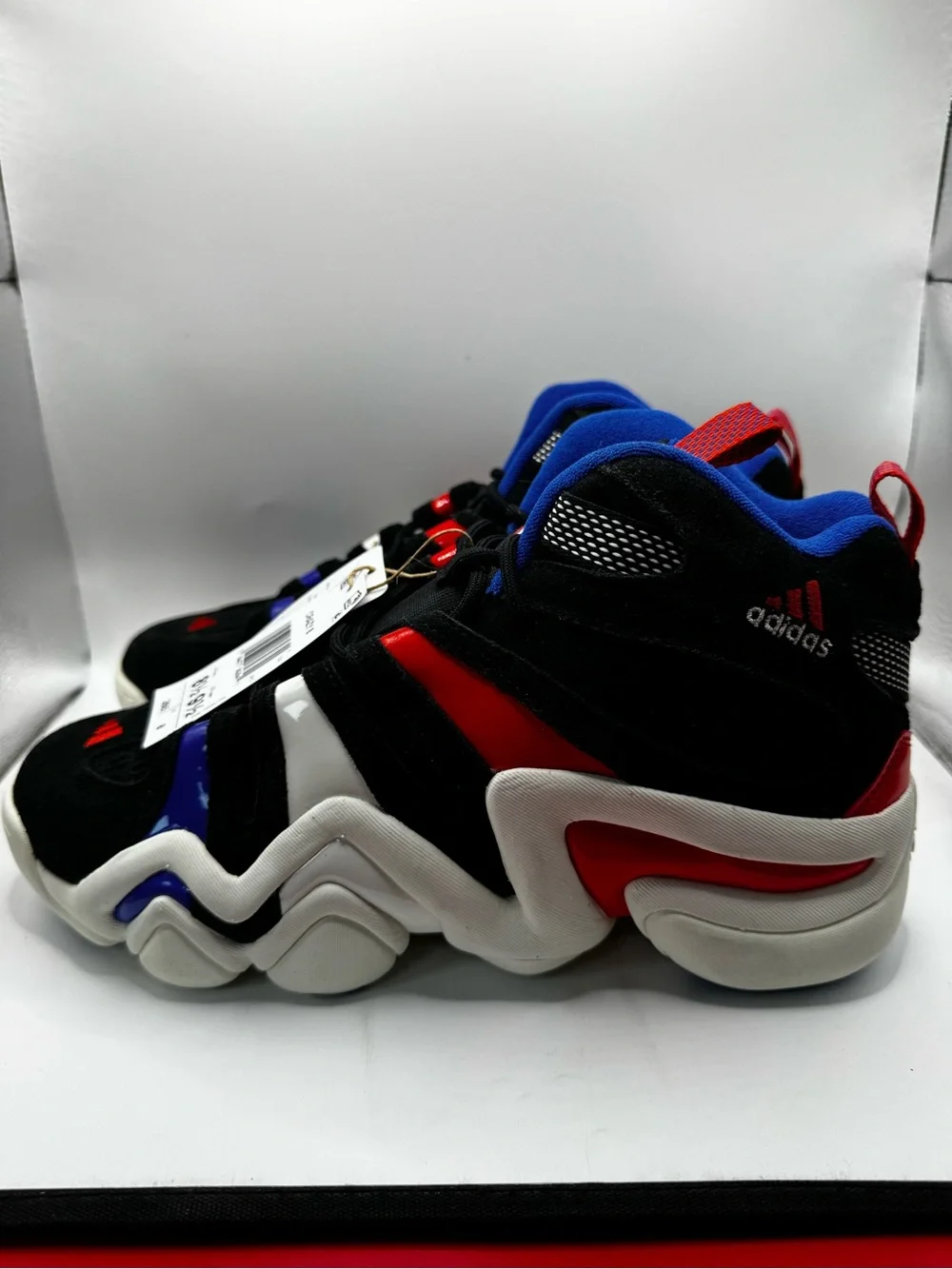 adidas mens crazy 8 Basketball Shoes - Black/Red/Blue